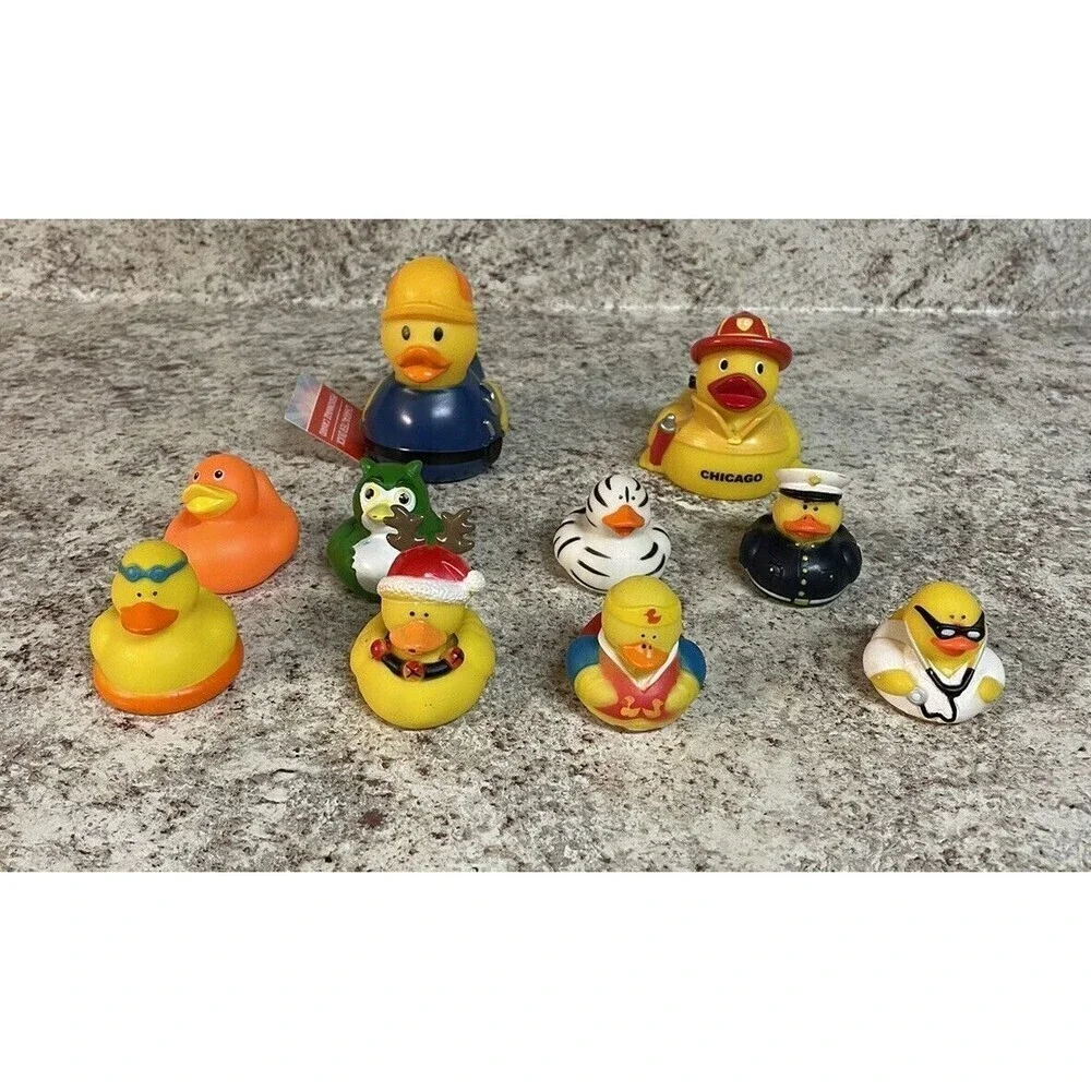 Rubber Ducks 10 Duckies for Jeep Ducking Chicago Firefighter Construction Worker - Picture 2 of 15